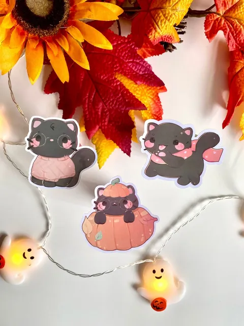 Fall Kitties Sticker Set