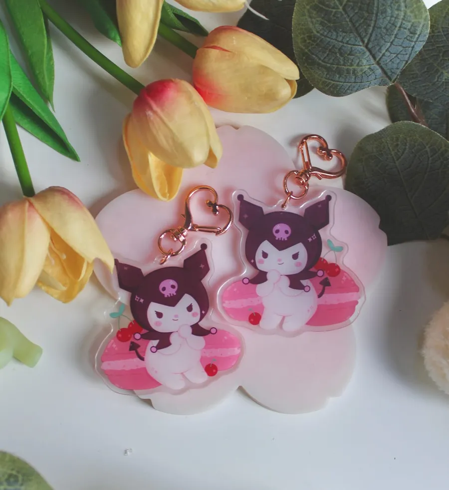 Kuromi Macaron Keychain